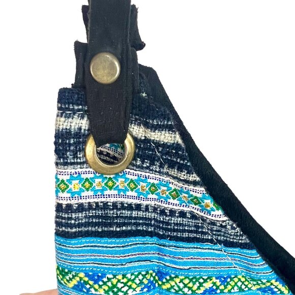 Vintage Boho Woven Hobo Hippie Shoulder Bag Cotton Ethnic Sling Blanket Tote - Picture 4 of 11